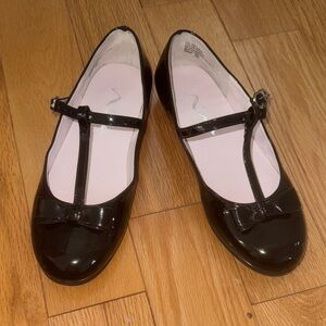 Lina Black Patent T-Strap Dress Shoes